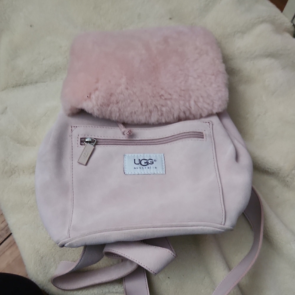 UGG Pink Plush Backpack with Cozy Design